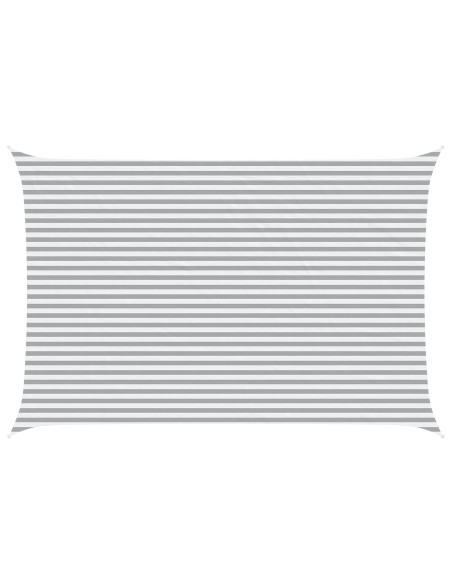 Vela da ombra solare Grigio chiaro e bianco 6 x 4 m