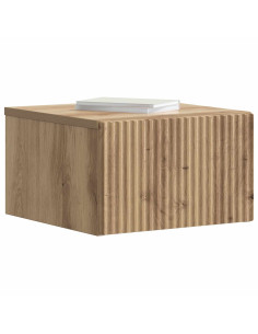 Mobiletto da notte a muro con cassetto 2 pcs Rovere Artigianale 2