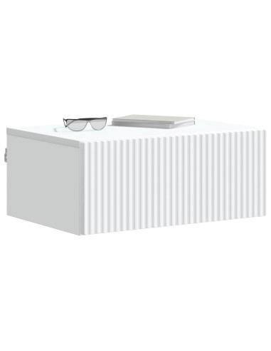 Mobiletto da notte a muro 2 pcs Bianco 49 x 34,5 x 20 cm