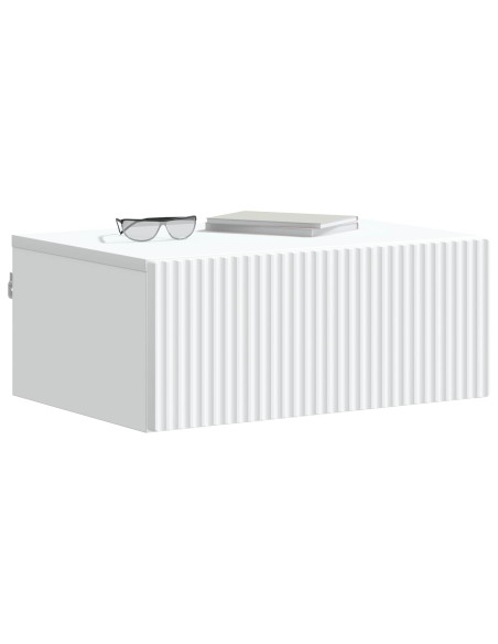Mobiletto da notte a muro 2 pcs Bianco 49 x 34,5 x 20 cm