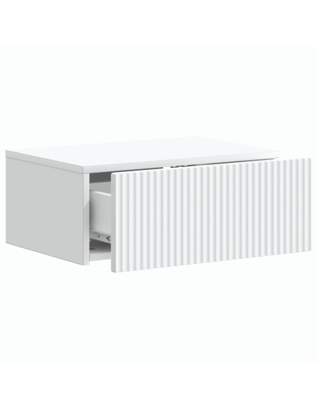 Mobiletto da notte a muro 2 pcs Bianco 49 x 34,5 x 20 cm