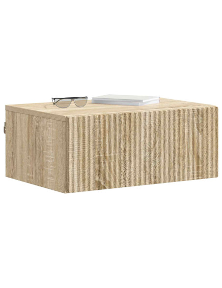 Mobiletto da notte a muro Rovere Sonoma 49 x 34,5 x 20 cm