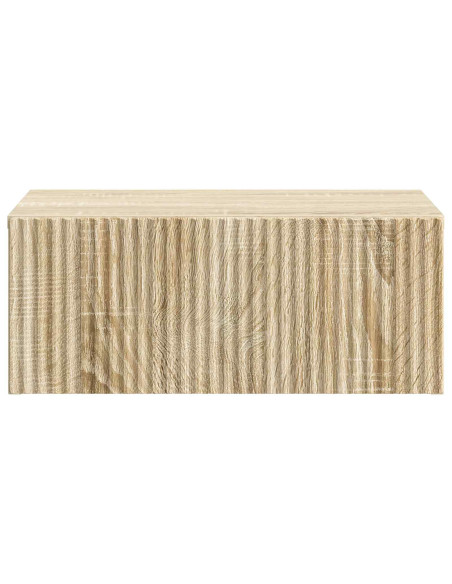 Mobiletto da notte a muro 2 pcs Rovere Sonoma 49 x 34,5 x 20 cm