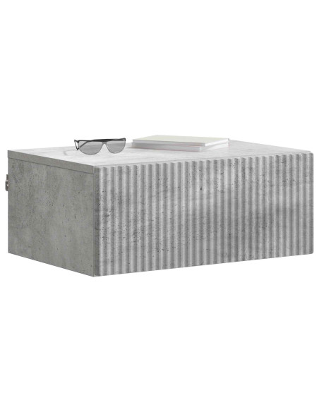 Mobiletto da notte a muro Grigio Cemento 49 x 34,5 x 20 cm