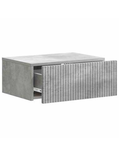 Mobiletto da notte a muro Grigio Cemento 49 x 34,5 x 20 cm