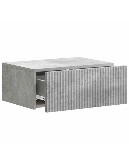 Mobiletto da notte a muro Grigio Cemento 49 x 34,5 x 20 cm