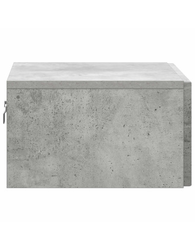 Mobiletto da notte a muro Grigio Cemento 49 x 34,5 x 20 cm