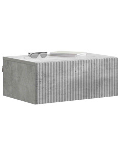 Mobiletto da notte a muro con cassetto 2 pcs Grigio Cemento 2