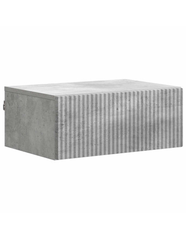 Mobiletto da notte a muro con cassetto 2 pcs Grigio Cemento