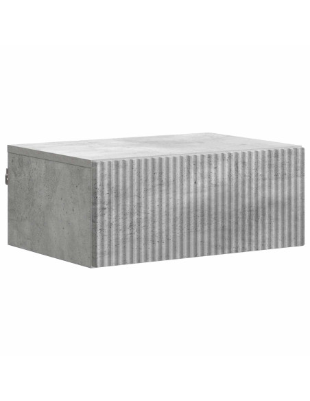 Mobiletto da notte a muro con cassetto 2 pcs Grigio Cemento