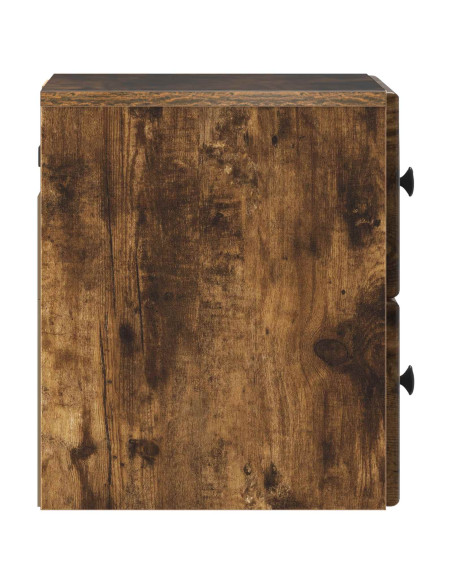 Mobiletto da notte a muro Rovere Fumo 34,5 x 33 x 40 cm