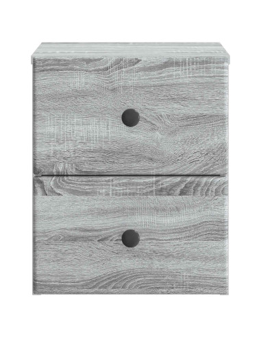 Mobiletto da notte a muro Grigio Sonoma 34,5 x 33 x 40 cm