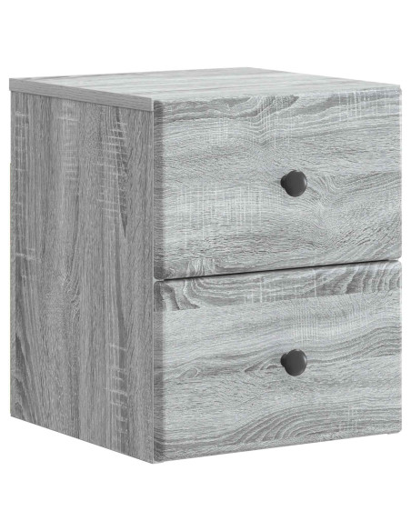 Mobiletto da notte a muro 2 pcs Grigio Sonoma 34,5 x 33 x 40 cm