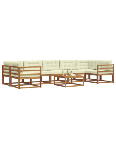 Set di divani da esterno con cuscino 8 pcs Naturale e Crema