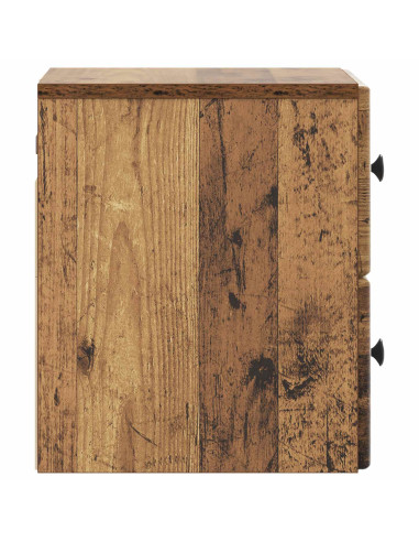 Mobiletto da notte a muro Legno antico 34,5 x 33 x 40 cm