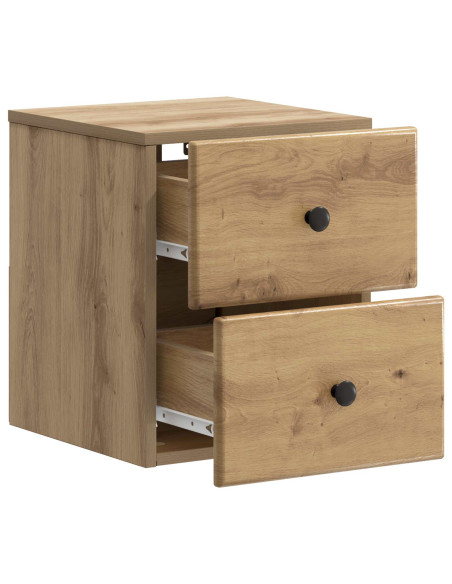 Mobiletto da notte a muro con cassetto 2 pcs Rovere Artigianale