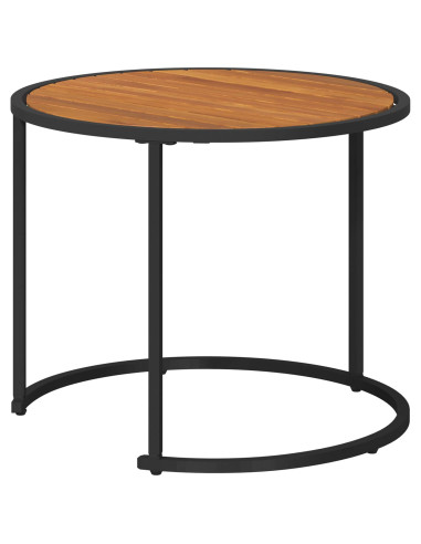 Set di Tavolini da Caffè 2 pcs Legno di Acacia Massello