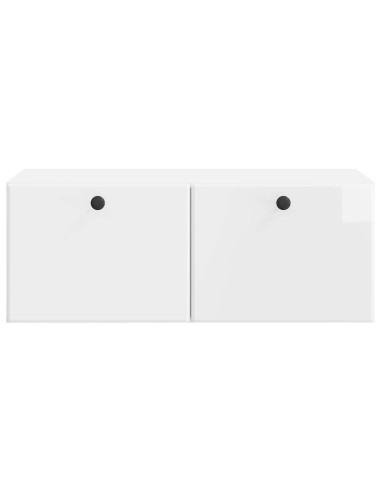Mobile Porta TV da Muro Bianco Lucido 78,5 x 41 x 30 cm