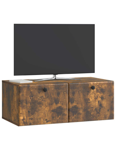Mobile Porta TV da Muro Rovere Fumo 78,5 x 41 x 30 cm