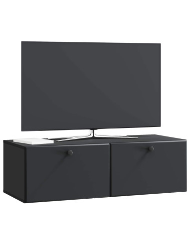 Mobile Porta TV da Muro Montaggio a parete Nero 98 x 41 x 30 cm
