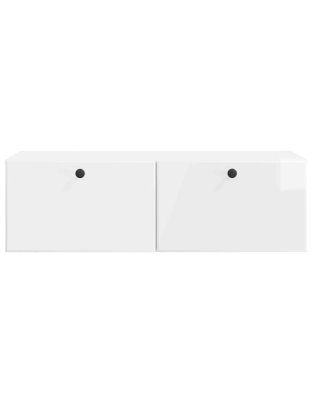Mobile Porta TV da Muro Bianco Lucido 98 x 41 x 30 cm