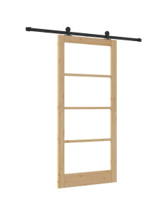 Porta scorrevole ORKDAL Naturale e Nero 93 x 202 cm 2