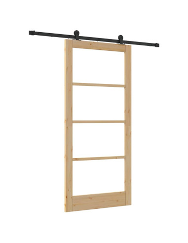 Porta scorrevole ORKDAL Naturale e Nero 93 x 202 cm