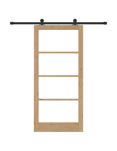 Porta scorrevole ORKDAL Naturale e Nero 93 x 202 cm