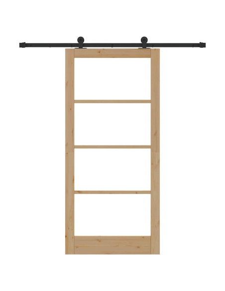 Porta scorrevole ORKDAL Naturale e Nero 93 x 202 cm
