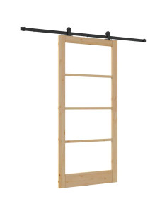 Porta scorrevole ORKDAL Naturale e Nero 93 x 202 cm 2