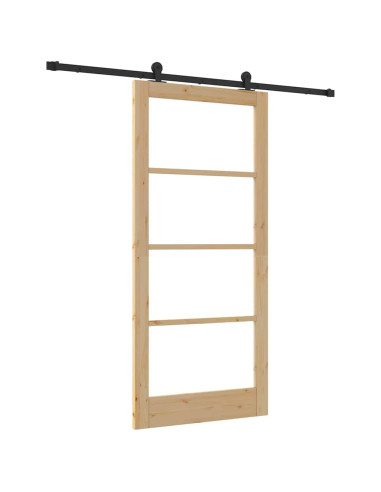 Porta scorrevole ORKDAL Naturale e Nero 93 x 202 cm
