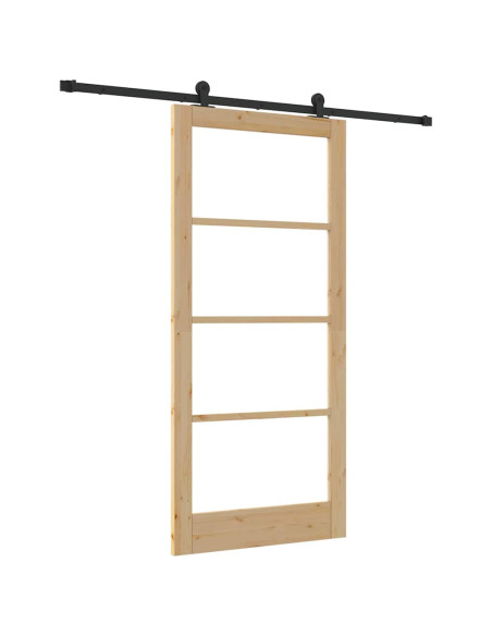 Porta scorrevole ORKDAL Naturale e Nero 93 x 202 cm