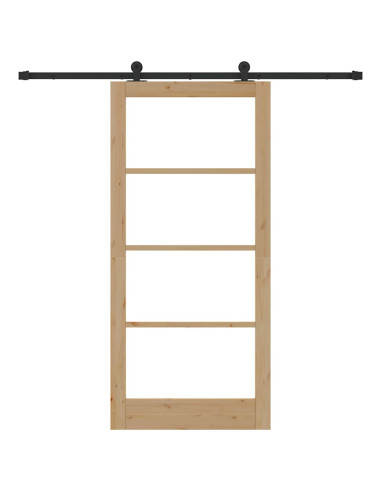 Porta scorrevole ORKDAL Naturale e Nero 93 x 202 cm