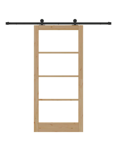 Porta scorrevole ORKDAL Naturale e Nero 93 x 202 cm