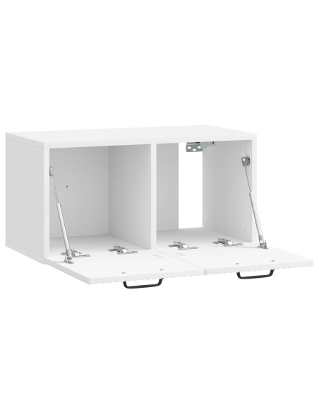 Mobile Porta TV da Muro Bianco Lucido 59,5 x 31 x 30 cm