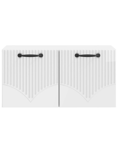 Mobile Porta TV da Muro Bianco Lucido 59,5 x 31 x 30 cm
