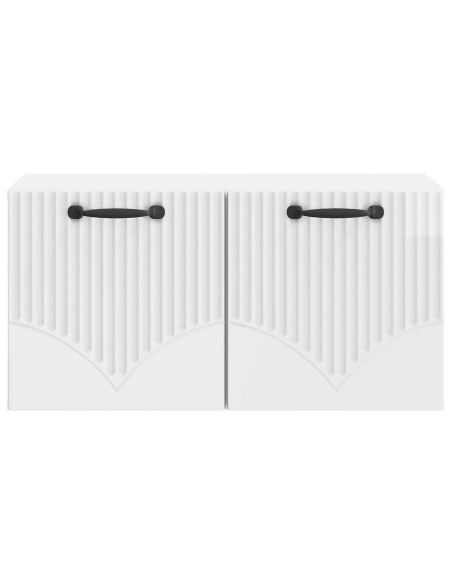 Mobile Porta TV da Muro Bianco Lucido 59,5 x 31 x 30 cm