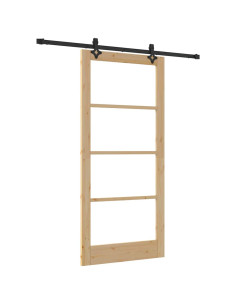 Porta scorrevole ORKDAL Naturale e Nero 93 x 202 cm 2