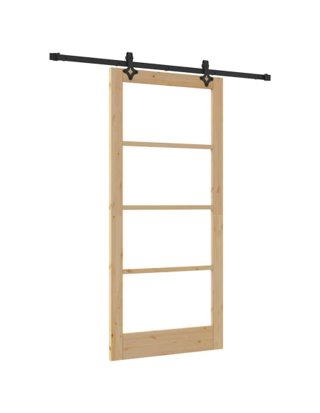 Porta scorrevole ORKDAL Naturale e Nero 93 x 202 cm