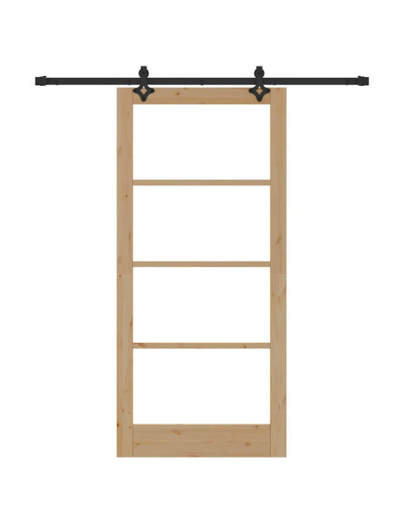 Porta scorrevole ORKDAL Naturale e Nero 93 x 202 cm