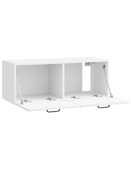 Mobile Porta TV da Muro Bianco Lucido 78,5 x 31 x 30 cm