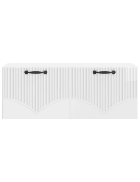 Mobile Porta TV da Muro Bianco Lucido 78,5 x 31 x 30 cm