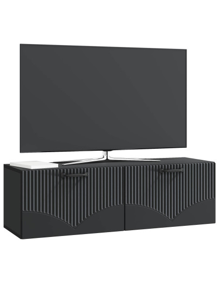 Mobile Porta TV da Muro Montaggio a parete Nero 98 x 31 x 30 cm