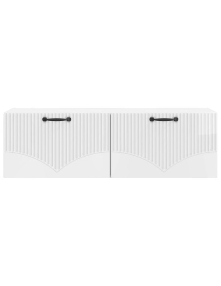 Mobile Porta TV da Muro Bianco Lucido 98 x 31 x 30 cm