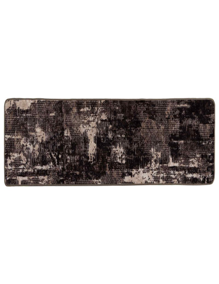 Runner Tappeto MARSA Nero 100 x 250 cm Poliestere e PVC