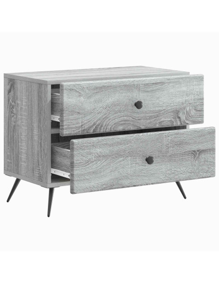 Armadio da Notte con cassetto Grigio Sonoma 62 x 34,5 x 47,5 cm