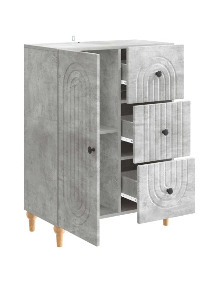 Credenza Grigio Cemento 66 x 34,5 x 90 cm Legno ingegnerizzato