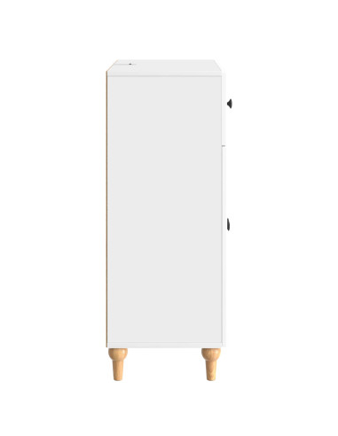 Credenza Bianco Lucido 66 x 34,5 x 90 cm Legno ingegnerizzato