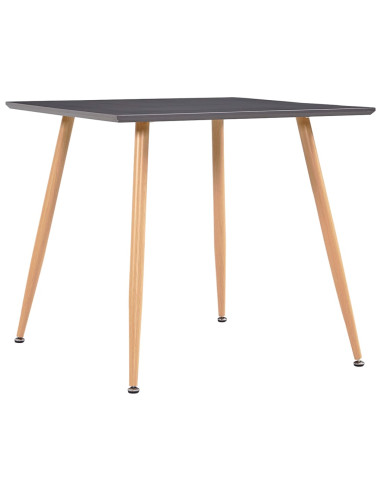 Tavolo da Pranzo Grigio e Rovere 80,5x80,5x73 cm in MDF