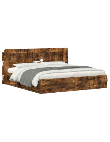 Testata del letto Rovere Fumo Legno ingegnerizzato